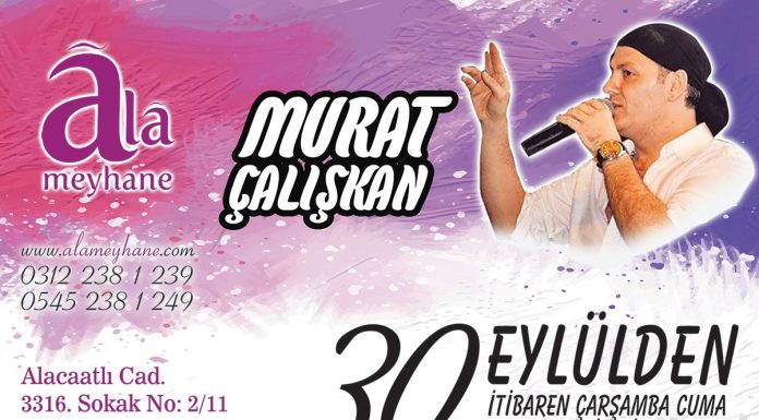 Ala Meyhane Sezonu 30 Eylül 2016 gecesi açıyor Ala Meyhane